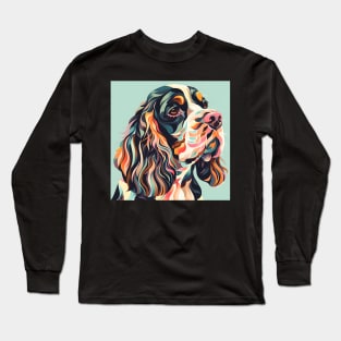 70s English Cocker Spaniel Vibes: Pastel Pup Parade Long Sleeve T-Shirt